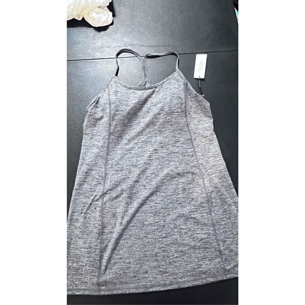CALVIN KLEIN PERFORMANCE GRAY RAZOR BACK DRESS WOMENS SZ M NEW P1-12